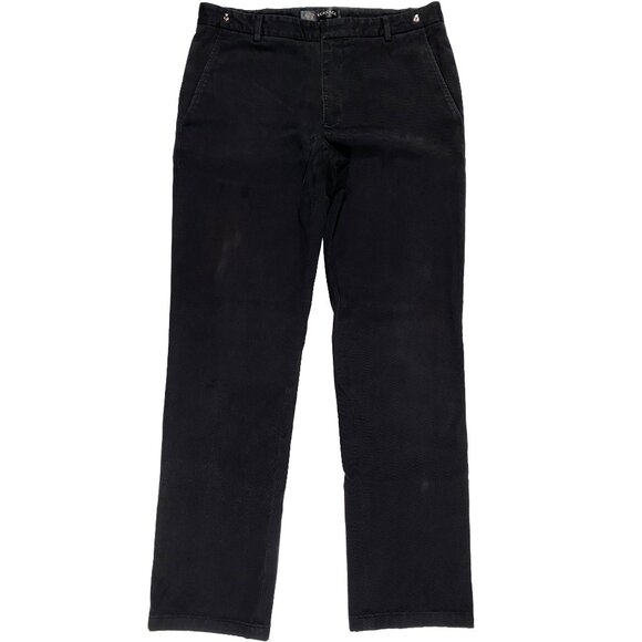 Versace Straight Leg Mid Rise Black Cotton Twill Chino Pants men's size 32x30.5 - Picture 1 of 12